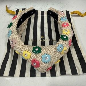 Lele Sadoughi Embellished Floral Knotted Headband